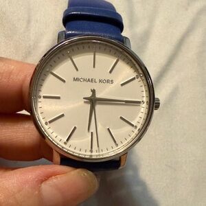 Michael Kors White Dial with Blue Strap Womens Watch